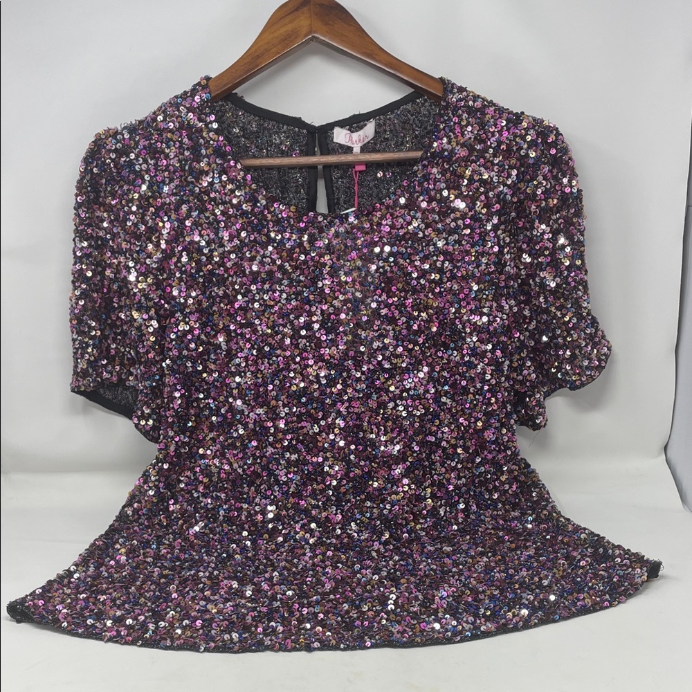 Parker Sequin Short Sleeve Top Size XX-Large Brand New W/Tags